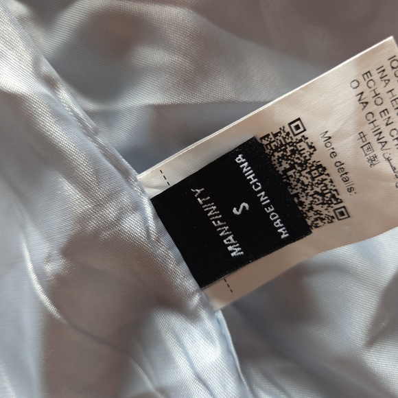 Manfinity Pastel Eggshell Blue Gold Metallic Floral Suit Coat Blazer - Picture 14 of 15